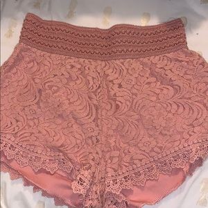 pink lace shorts